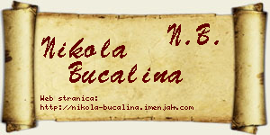 Nikola Bučalina vizit kartica